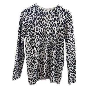 Kim Rogers Black and White Soft and Cozy Animal Print Sweater
